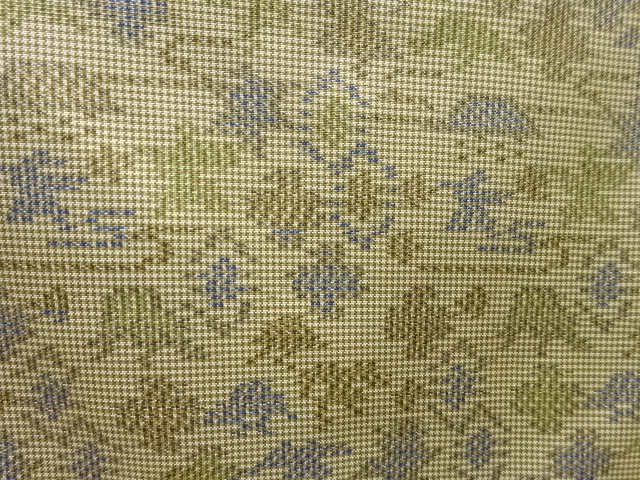 JAPANESE KIMONO / ANTIQUE KIMONO / SILK / OSHIMA TSUMUGI / WOVEN ABSTRACT